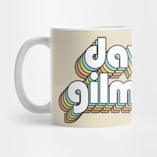 David Gilmour - Retro Rainbow Typography Faded Style Mug